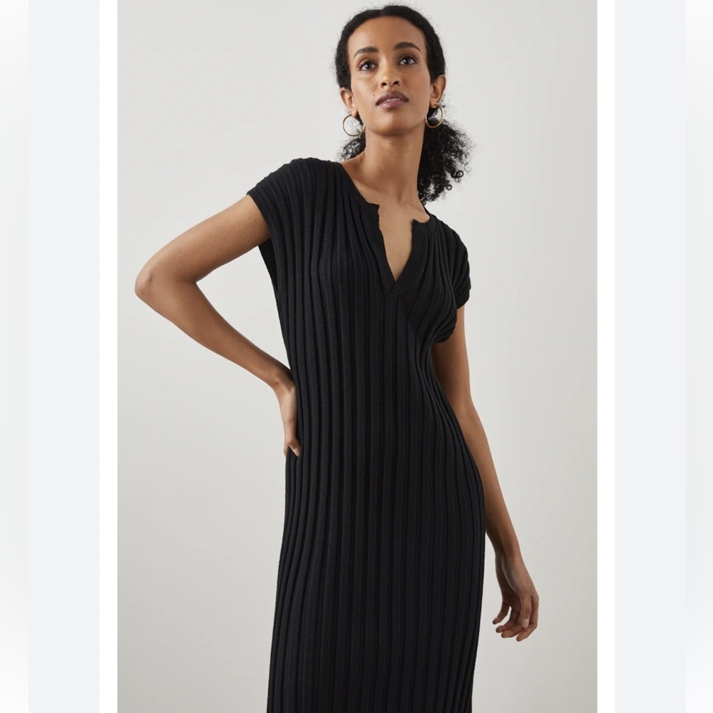 STUNNING FLATTERING‎ RAILS BLACK PULLOVER MIDI ASHLEY DRESS IN SOFT COTTON BLEND